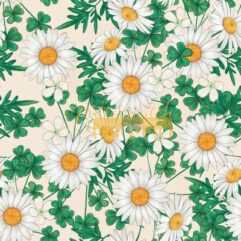 St Pats Daisy Pattern white base
