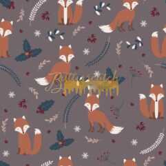 christmas fox holly brown